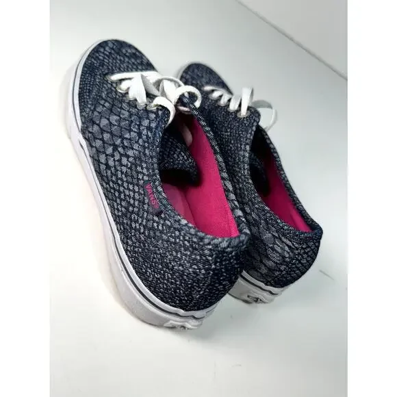 Vans Camden Stripe Womens 7.5 Sneakers Black Gray Jacquard Casual Slip On Shoes - Picture 4 of 7